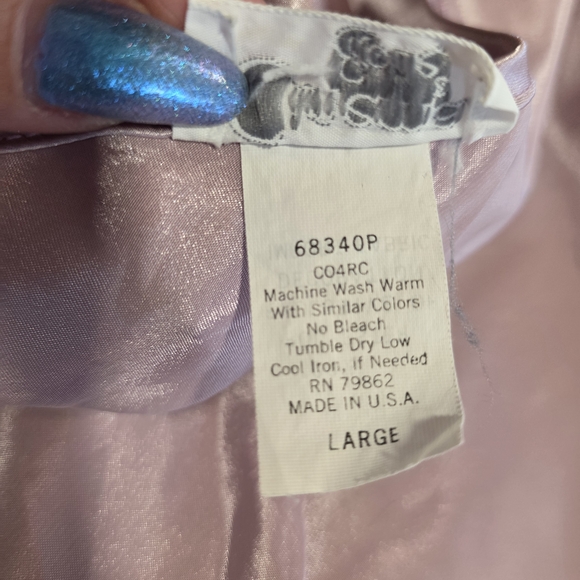 Vintage 90s Slip Dress Purple Satin Chemise Lace Grunge Babydoll Aesthetic - Picture 13 of 14